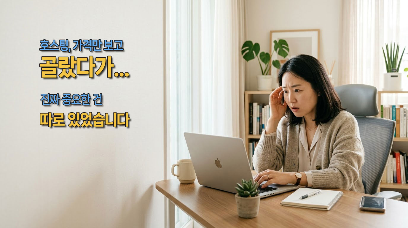 워드프레스 호스팅 문제로 사이트 접속을 확인하는 블로거
