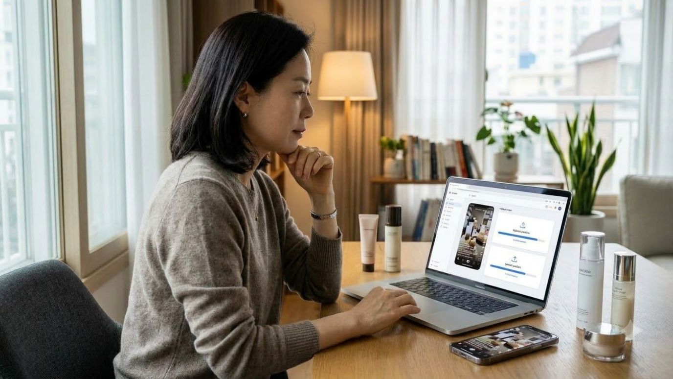 하나의 쇼핑쇼츠 영상을 여러 숏폼 플랫폼에 활용하는 모습