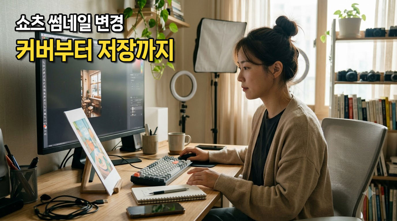 별도로 준비한 세로형 썸네일을 확인하는 콘텐츠 제작자